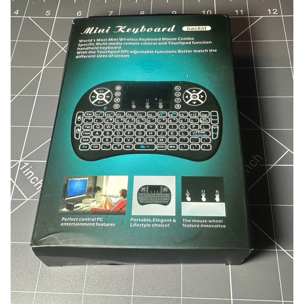 Side grip handheld QWERTY Backlit Mini Wireless USB Universal Keyboard NIB